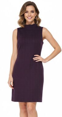 Calvin Klein Dress Colorblock Sheath CT1K1L2K Sleeveless Plum Size NWT Sz 10P